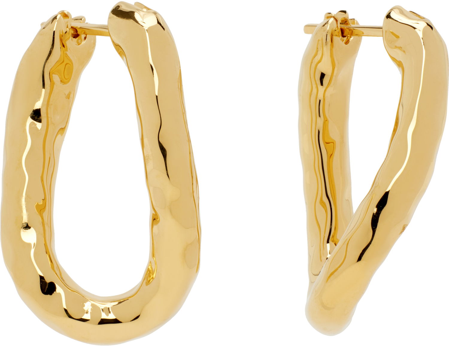 Обеци Jil Sander Jil Sander Molten Hoop Earrings Металик | J11VG0256_P4877, 1