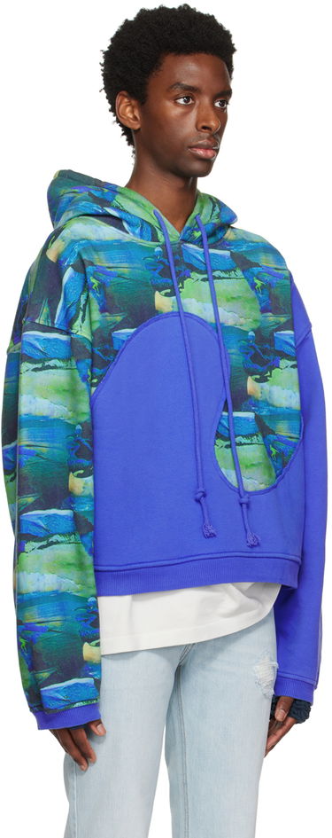 Суитчър ERL Paneled Graphic Hoodie Синьо | ERL06T038, 3