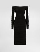 Dolce & Gabbana Organzine Draped Calf-Length Dress