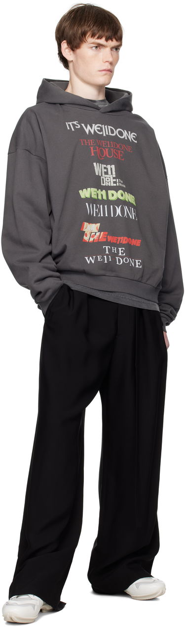 Суитчър We11done We11done Multi Logo Print Hoodie Сиво | WD-TH2-25-832-U-GY, 3
