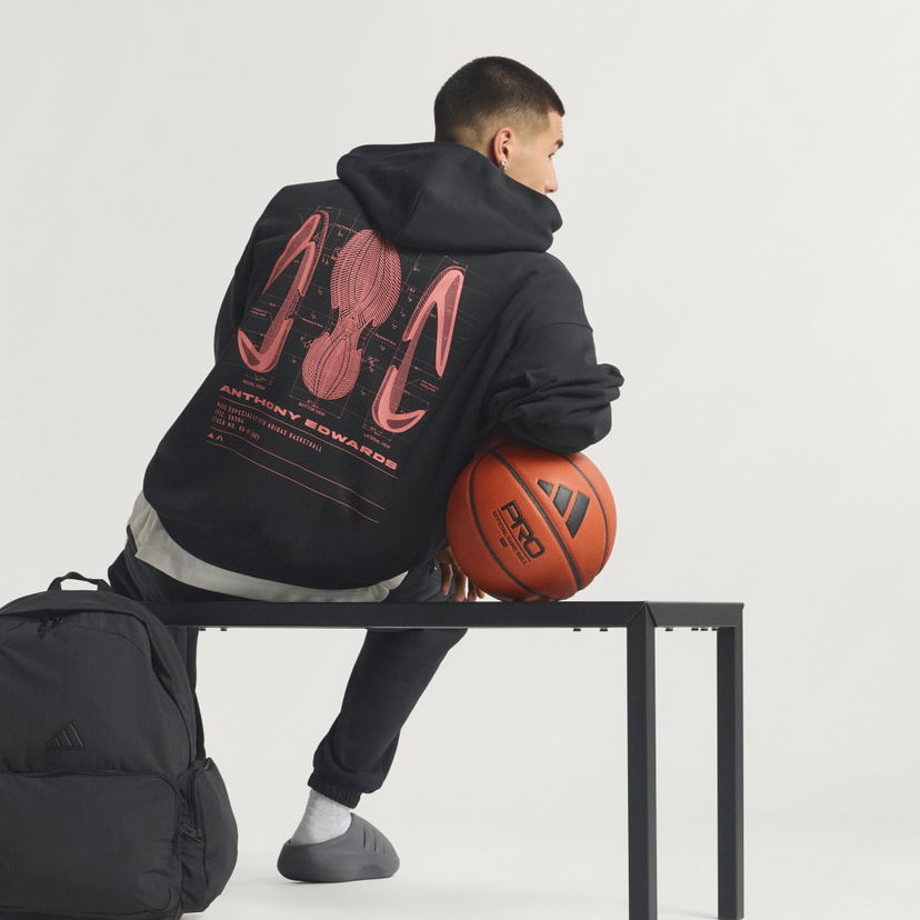 Суитчър adidas Performance Hoodie Anthony Edwards Schematic Черно | JM2675