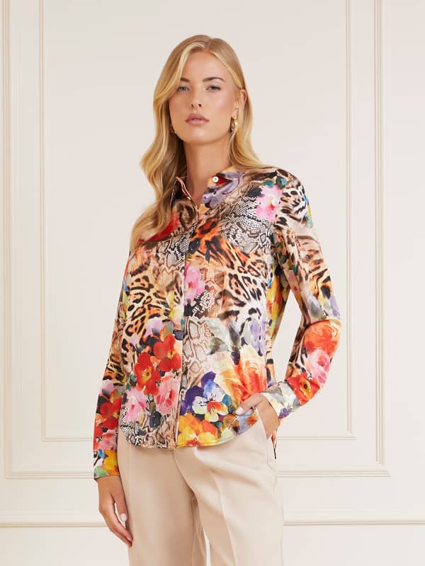 Риза GUESS Marciano All Over Print Shirt Многоцветен | 3BGH657099Z, 0
