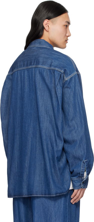 Риза Maison MIHARA YASUHIRO Maison MIHARA YASUHIRO Cotton Tencel Long-Sleeve Denim Shirt Синьо | I12SH002, 2