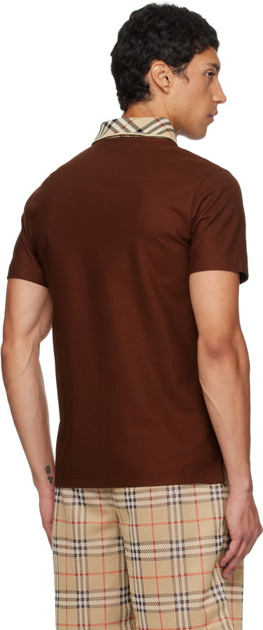 Поло тениска Burberry Burberry Check Collar Polo Кафяво | 8110945, 2