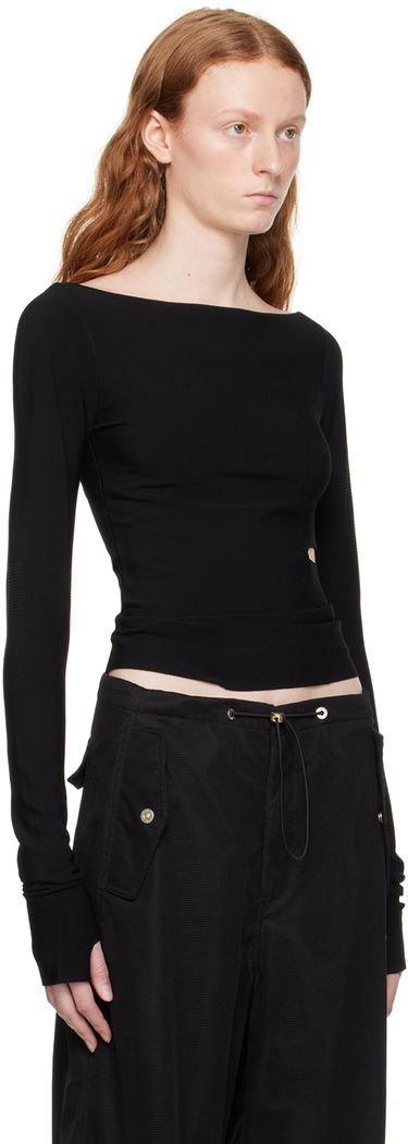 Тениска Dion Lee Cinched Slit Long Sleeve Top Черно | C7212P23, 1