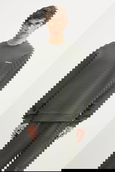 Суитчър Carhartt WIP Cotton Plain Script Embroidery Sweatshirt Зелено | I034496.3CDXX, 0