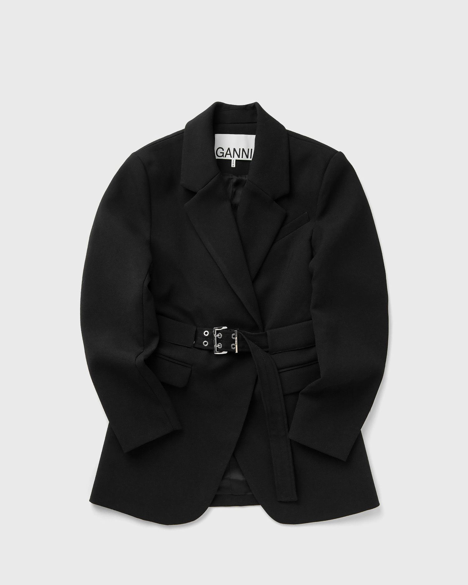 Яке GANNI GANNI Crepe Blazer with Belt Черно | W0241-099, 1