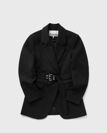 Яке GANNI GANNI Crepe Blazer with Belt Черно | W0241-099, 1