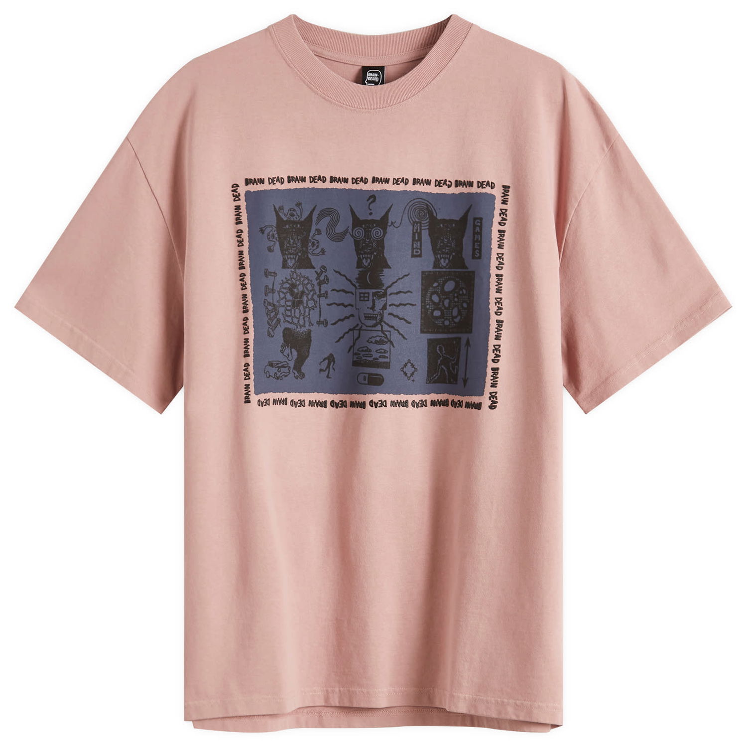 Тениска Brain Dead Brain Dead Mind Games T-Shirt, Size Large Розово | BDS25T000044-MAU, 0