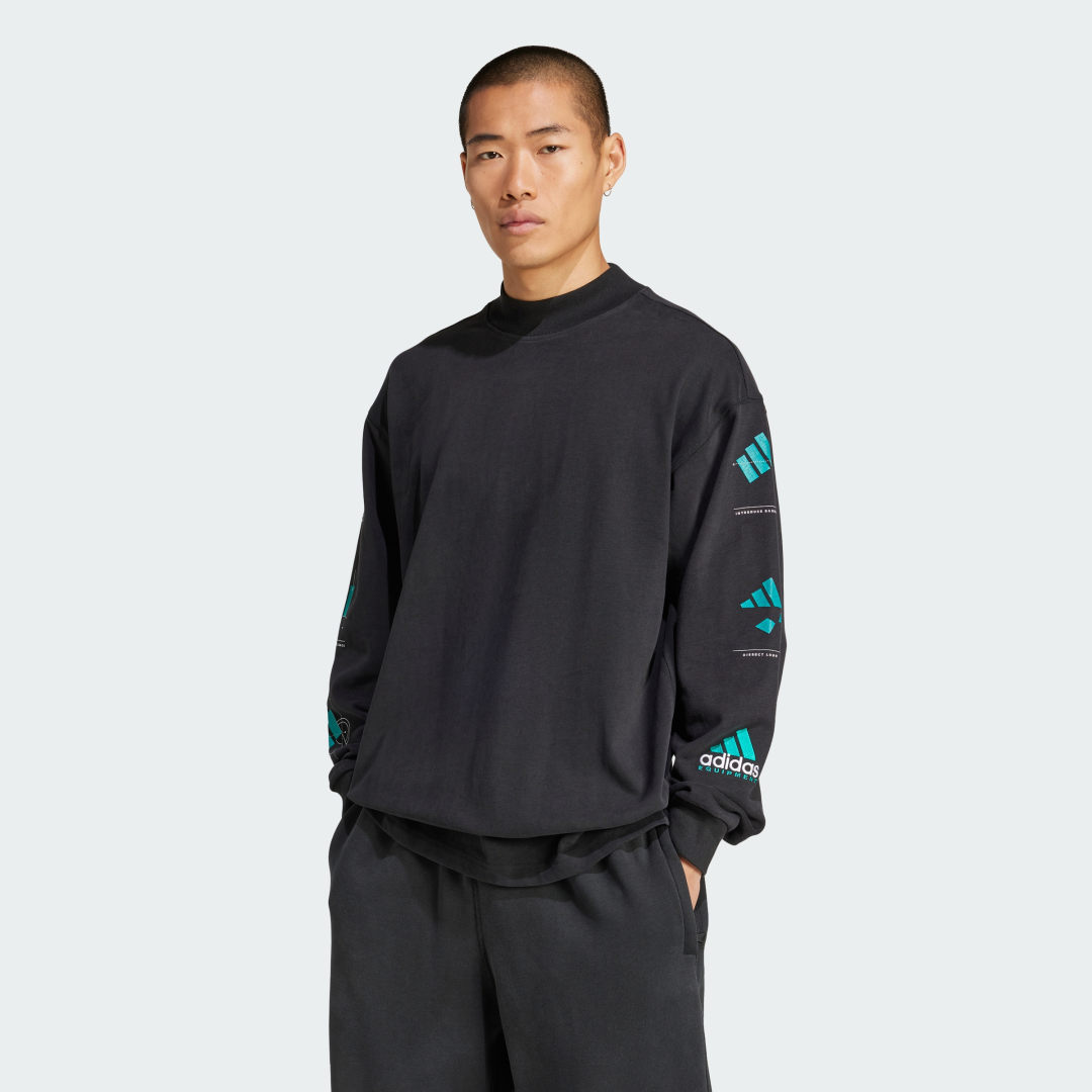 Суитчър adidas Performance EQT Long Sleeve Graphic Tee Черно | JN4849, 0