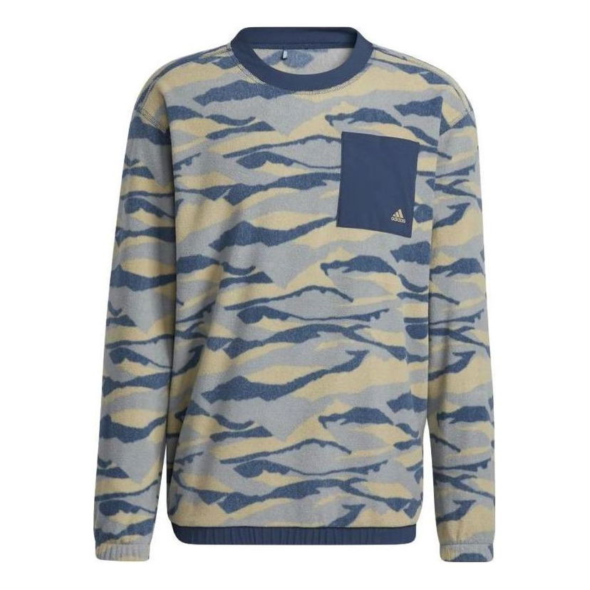 Пуловер adidas Originals Men's Texture-Print Crew Sweatshirt Синьо | HF6525