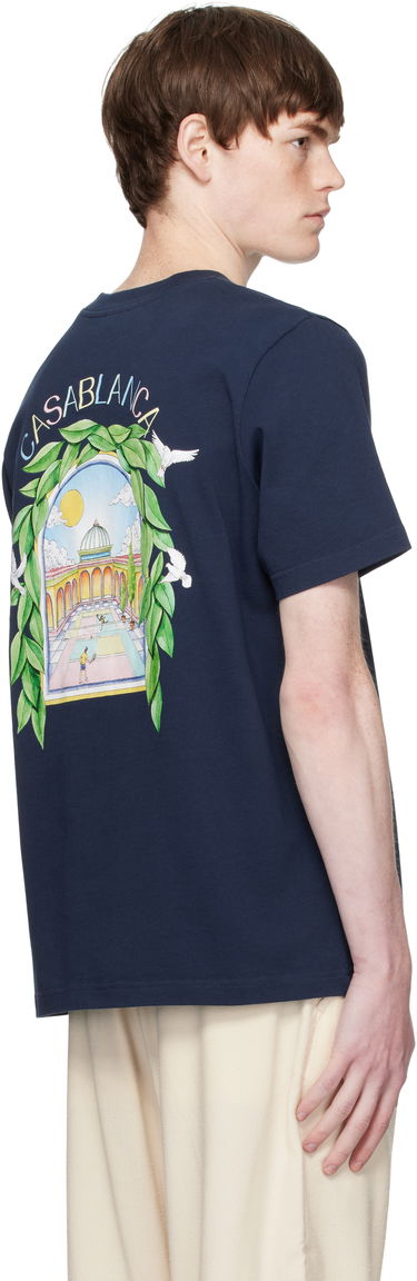 Тениска Casablanca Casablanca L'Arche De Tennis T-Shirt Тъмно синьо | MPF25-JTS-001-14-EX-FLANNELS, 2