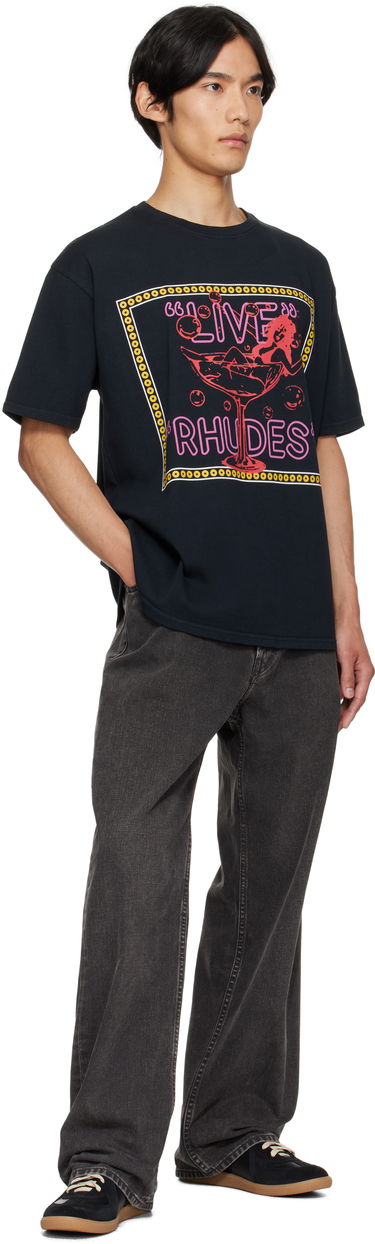 Тениска Rhude Rhude 'Live Rhudes' Graphic T-Shirt Черно | RHPF25TT04012, 3