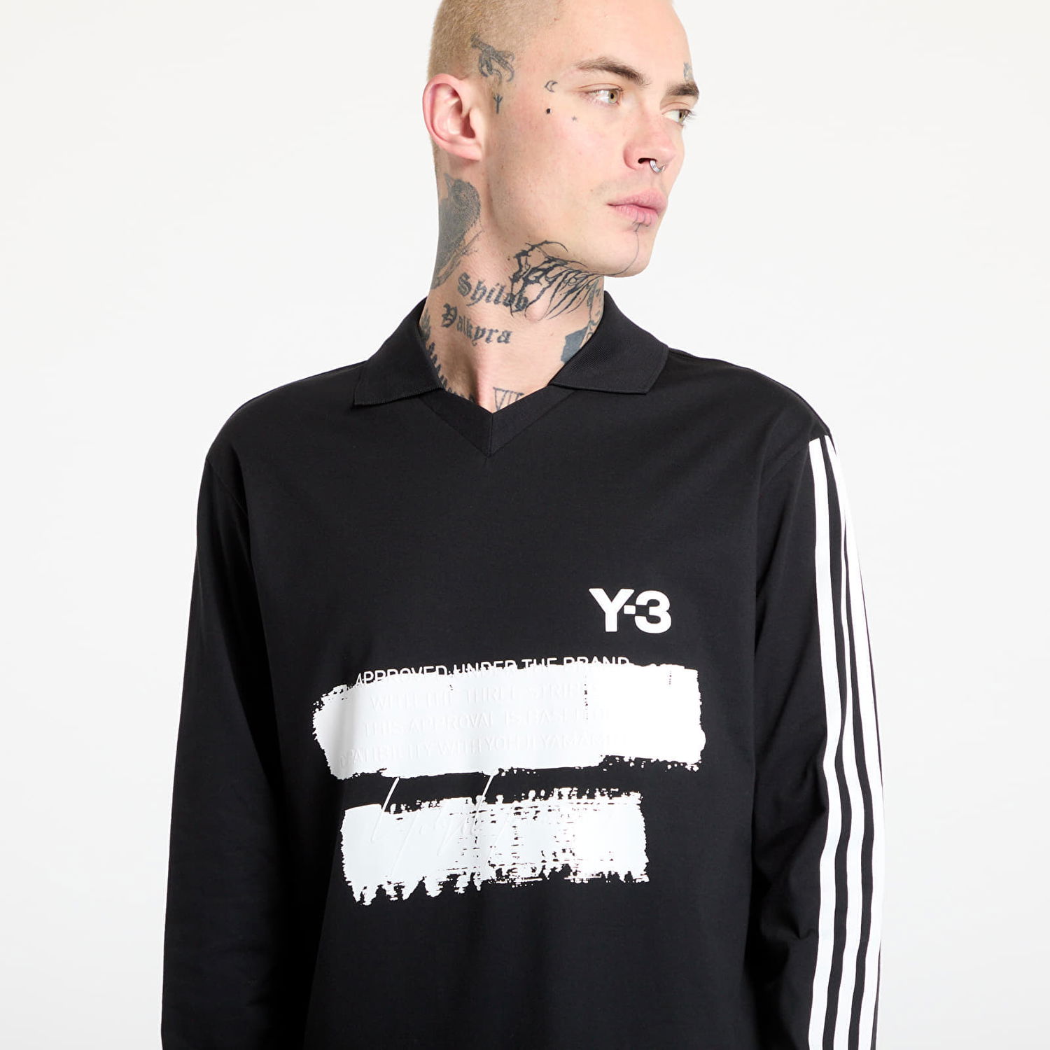 Поло тениска Y-3 Graphic Logo Long Sleeve Top Черно | JN4876, 1