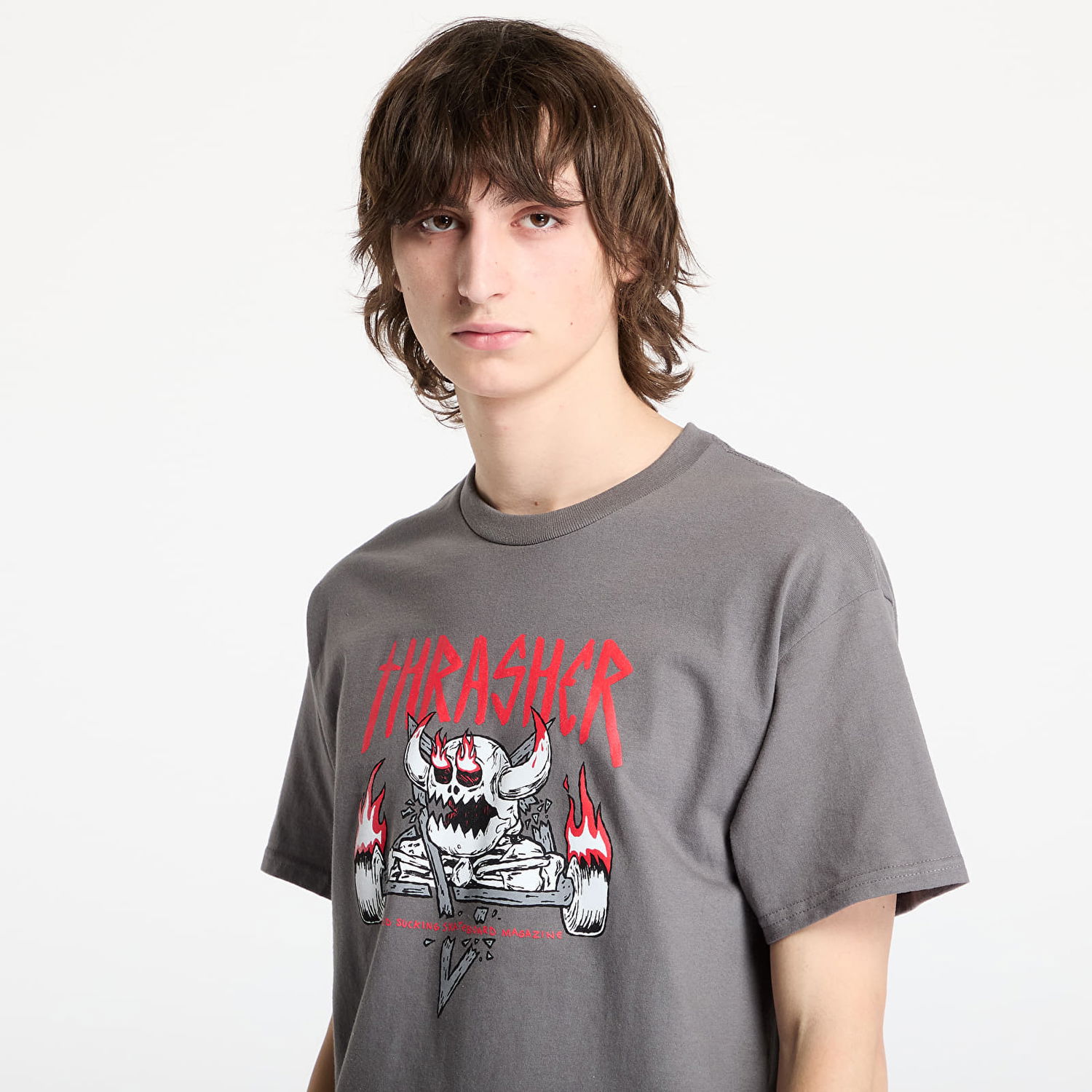 Тениска Thrasher Thrasher x Toy Machine Monster Gram T-Shirt Сиво | 145598CH, 1