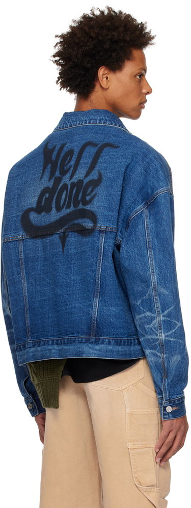 Яке We11done We11done Printed Denim Jacket Синьо | WD-DJ3-22-376-U-BL, 2
