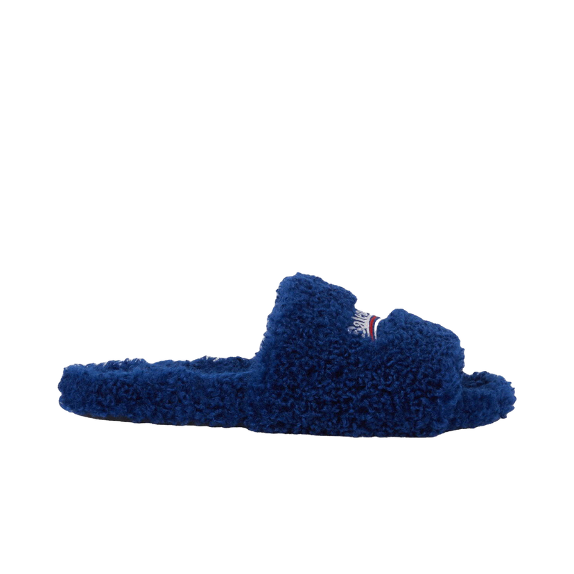 Кецове и обувки Balenciaga Furry Slide Blue Тъмно синьо | 654747W2DO14096