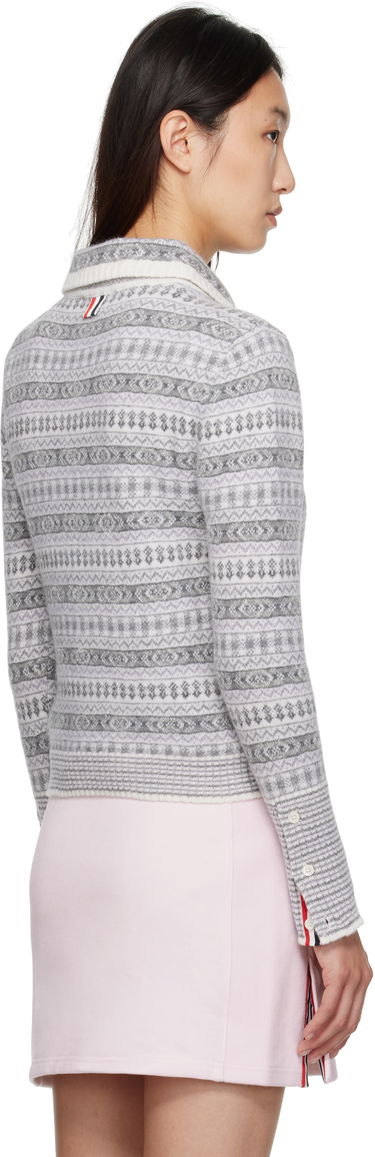 Пуловер Thom Browne Thom Browne Wool Flannel & Mohair Jacquard Sweater Сиво | FKA497A-Y1029, 2