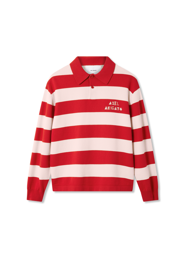 Frey Striped Knit Polo Sweater