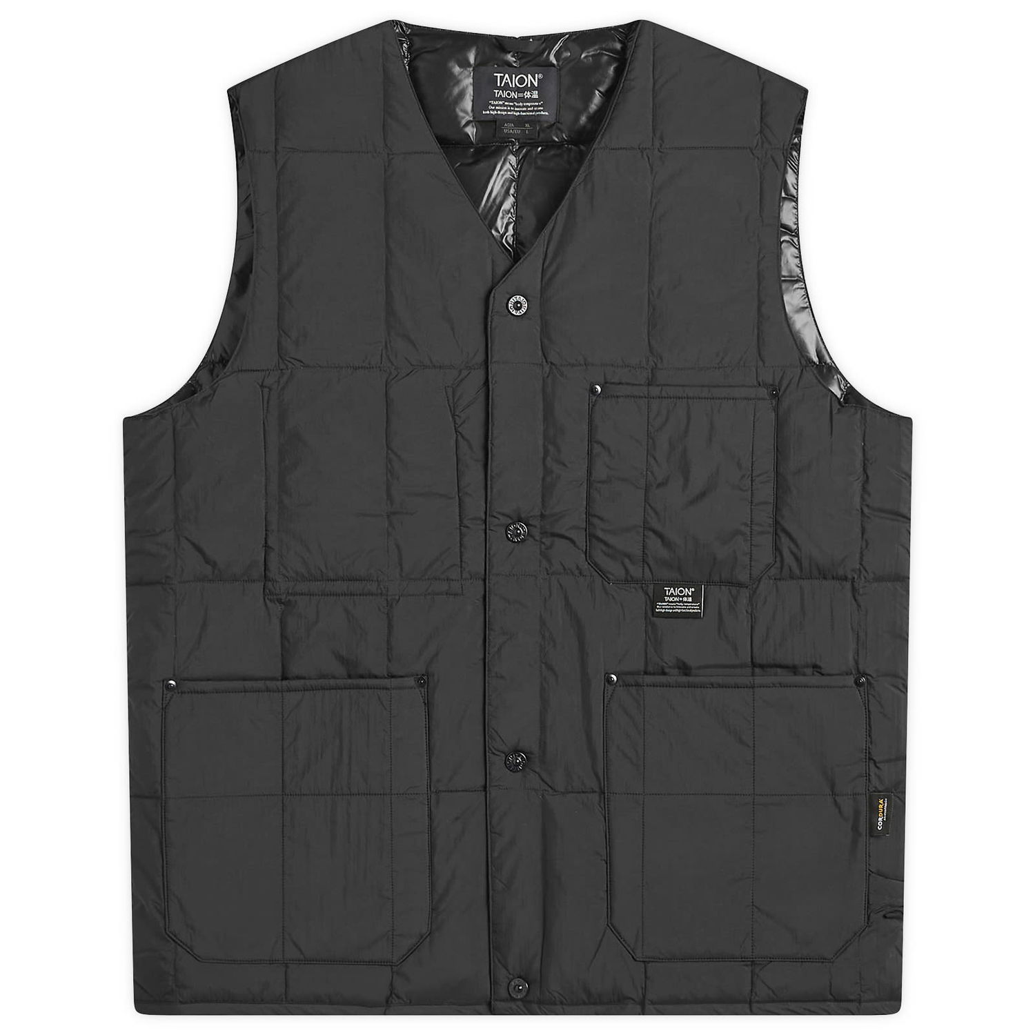 Жилетка TAION Work V-Neck Button Down Vest, Size Small Черно | TAION-001BWK-BLK, 0