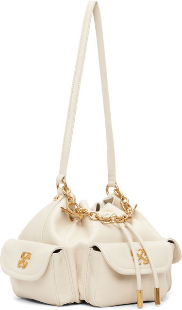 Дамска чанта Off-White Dumbo.B Leather Drawstring Chain-Link Bucket Bag Бежово | OWMY002F25LEA0010400, 1