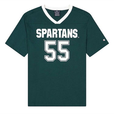 Тениска Champion College Logo V-Neck T-Shirt Зелено | 218573-GS528, 1