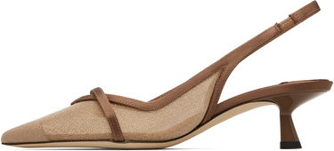 Кецове и обувки Jimmy Choo Amita 45 Mesh Slingback Heels Бежово | AMITA 45, 2