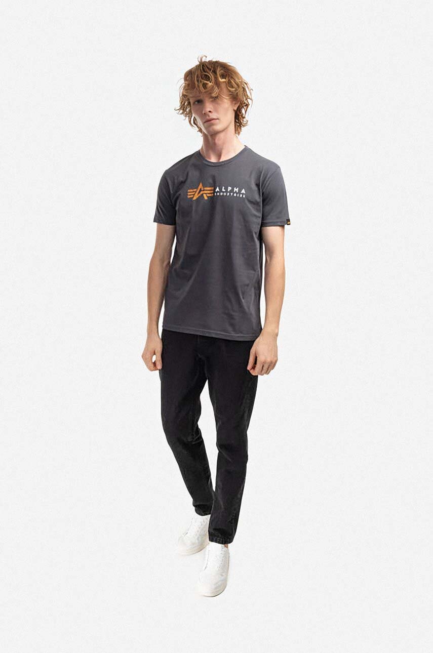 Тениска Alpha Industries Alpha Industries Printed T-Shirt Сиво | 118502.136, 1