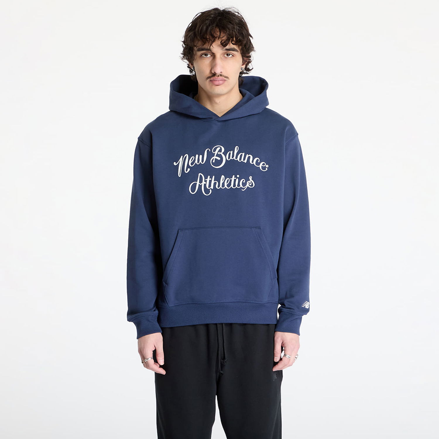 Суитчър New Balance Athletics Relaxed League Hoodie Тъмно синьо | MT51935NNY, 0