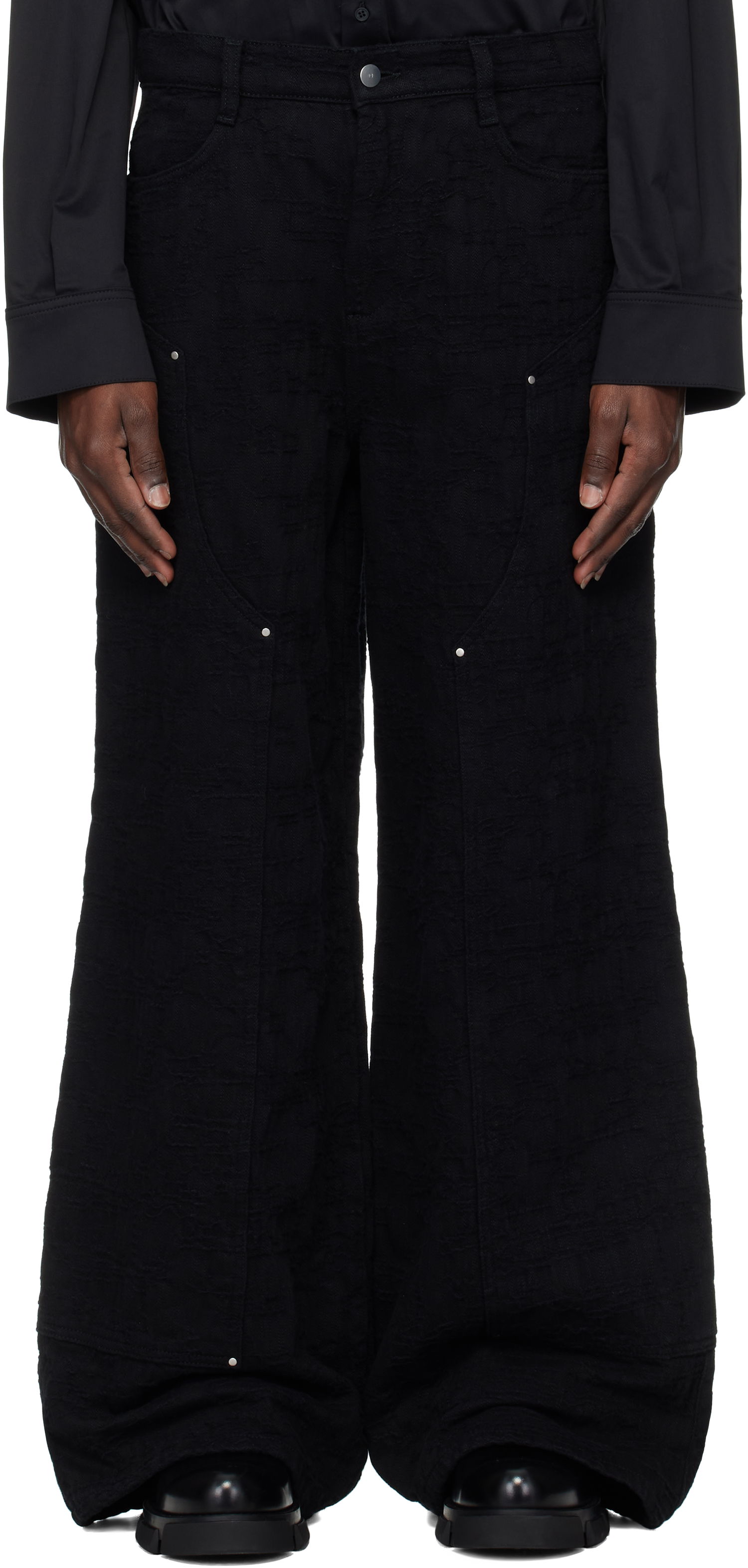 Дънки HELIOT EMIL Heliot Emil Perceptual Wide-Leg Jeans Черно | PRESS25_M_10_190_BLK01, 0