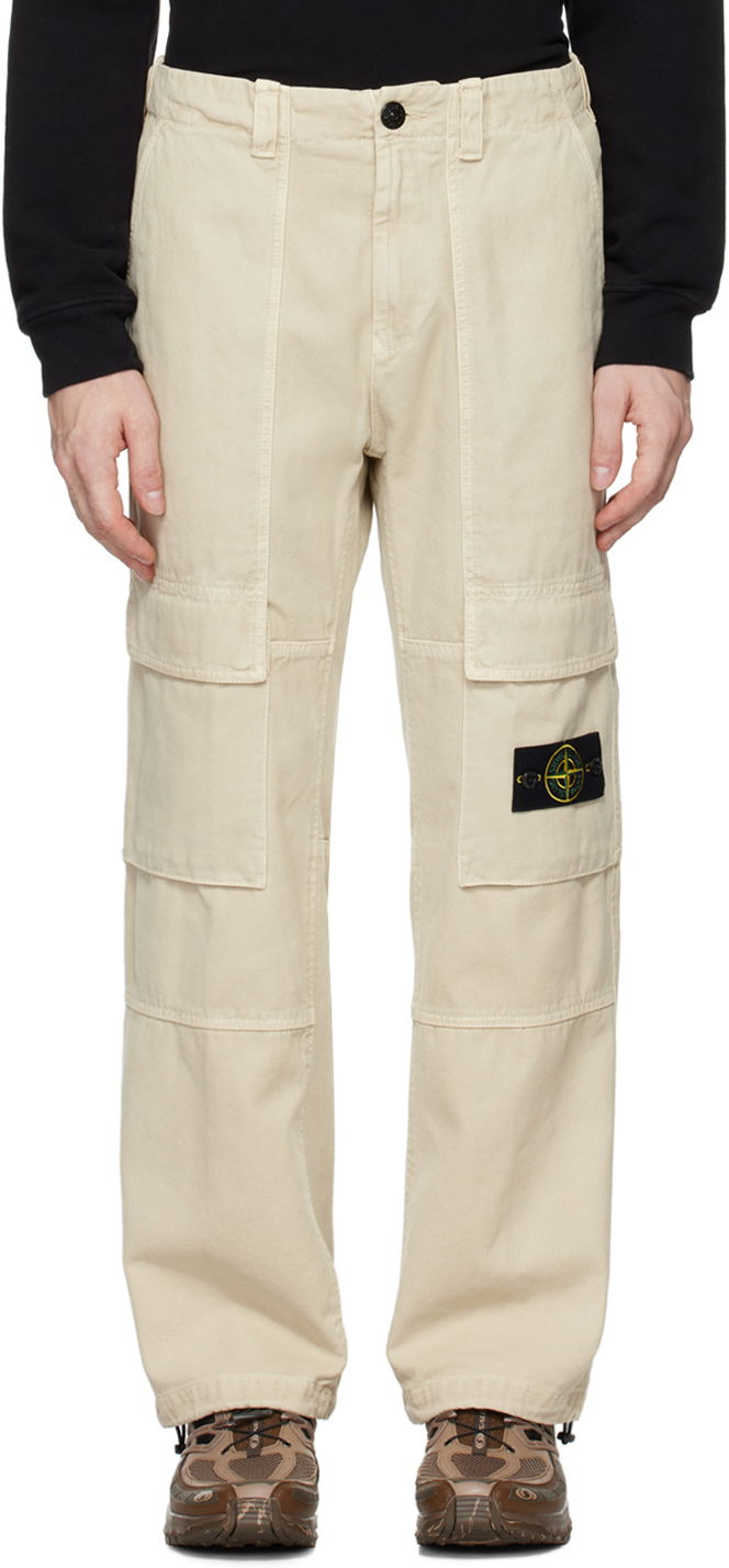 Карго панталони Stone Island Beige Relaxed-Fit Cargo Pants Бежово | 811530601, 0