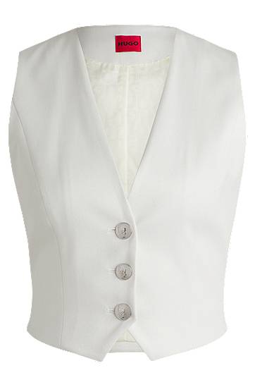 Жилетка BOSS Shimmer Waistcoat Бяло | 50537760, 0