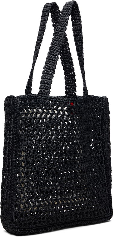 Голяма пазарска чанта Casablanca Casablanca Raffia Tote Черно | A-SP26-BAG-175-02, 2