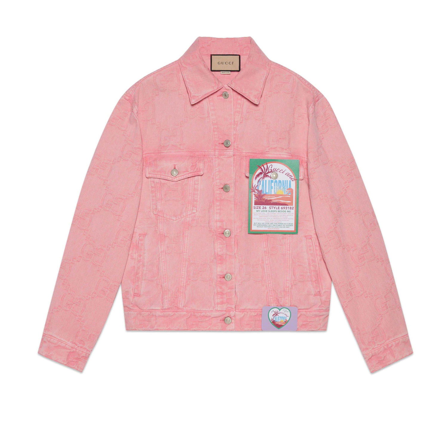 Яке Gucci California GG Supreme Pattern Denim Jacket Pink Розово | 678791 XDBZK 5739, 0