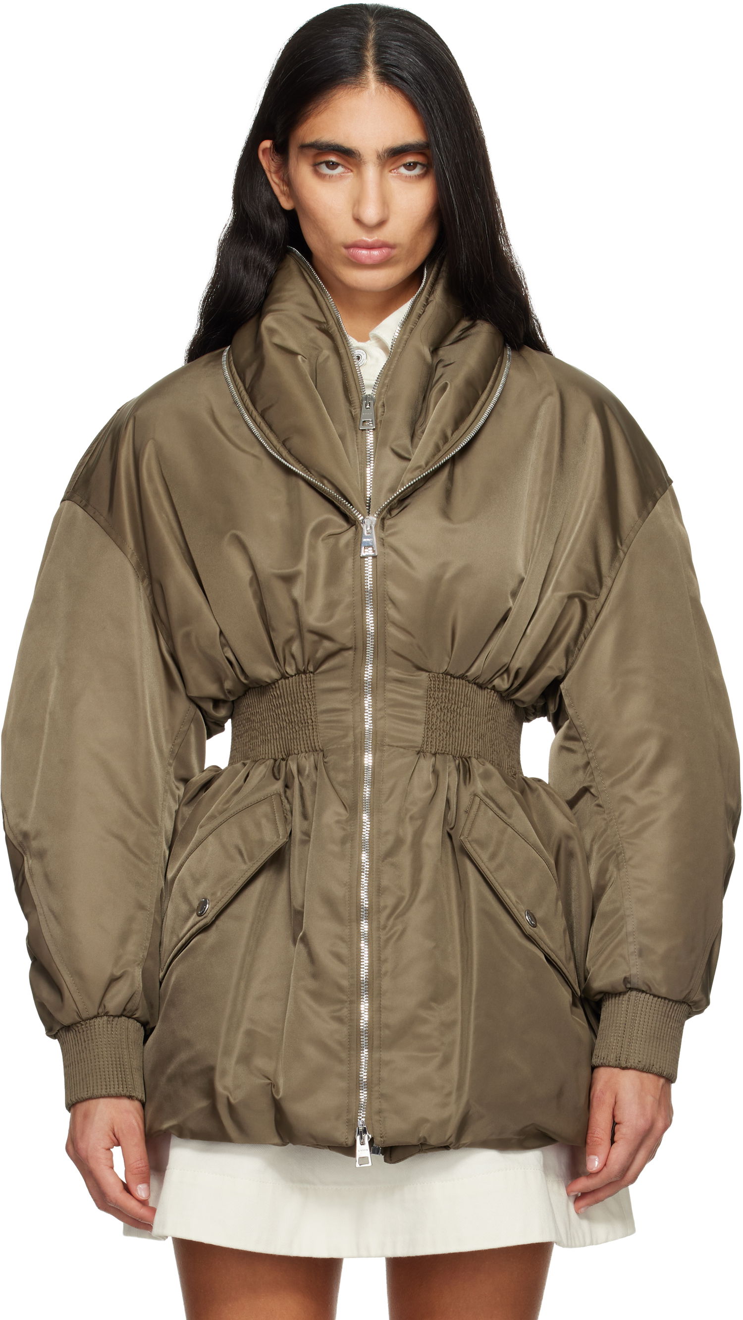 Яке бомбър Givenchy Hourglass Padded Bomber Jacket Зелено | BW00TH14JD305, 0