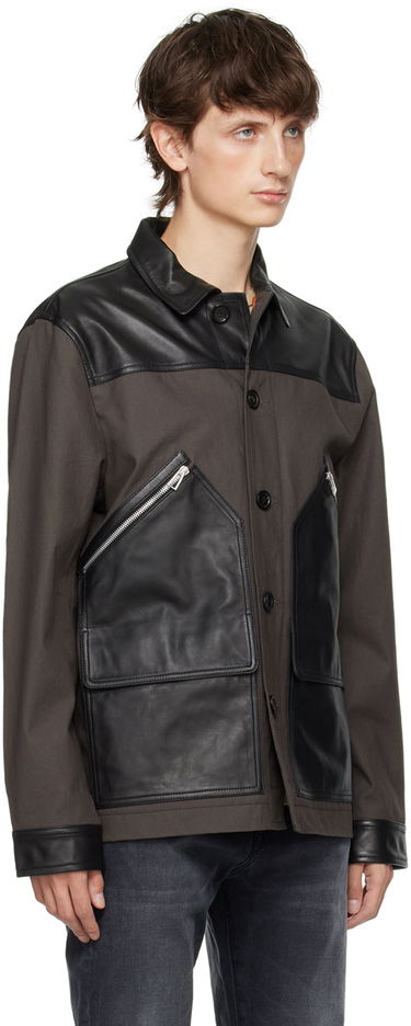 Яке Paul Smith PS Paul Smith Paneled Leather Jacket Сиво | M2R-319YL-L21450, 1