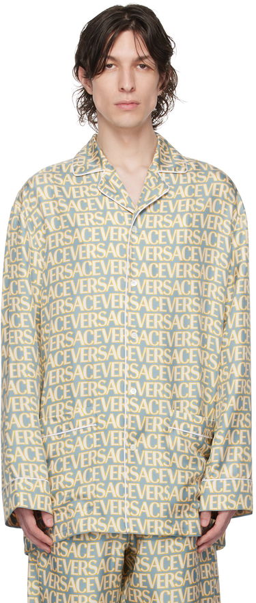 Пижама Versace Versace Allover Print Pyjama Shirt Синьо | 1005376_1A07866, 0