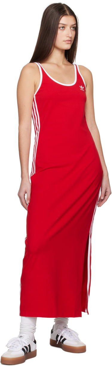 Pокля adidas Performance 3-Stripes Tank Maxi Dress Червено | JD4620, 3