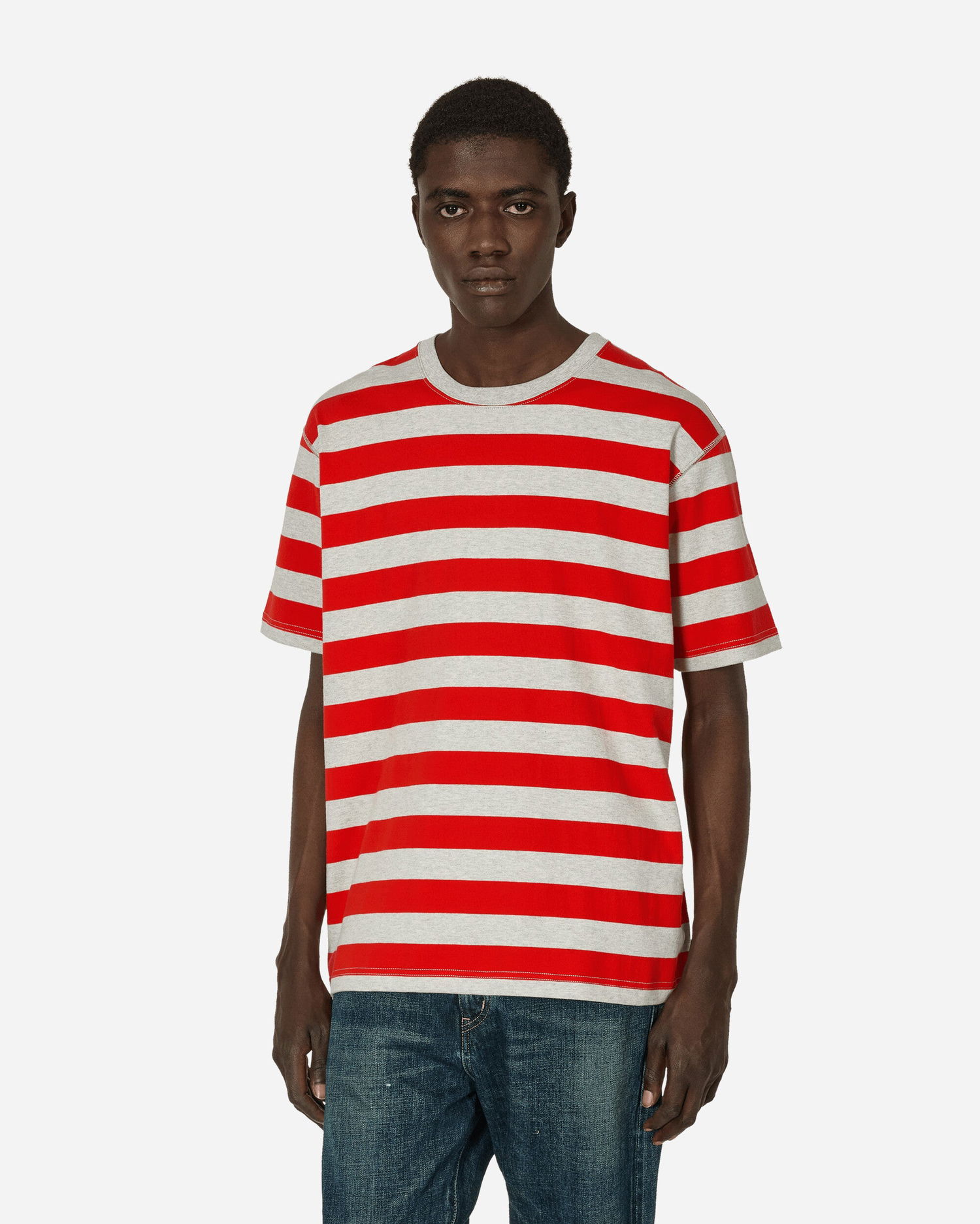 Тениска Junya Watanabe Striped T-Shirt Червено | WM-T019-051 GRYRED, 0