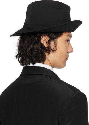 Шапка Yohji Yamamoto Yohji Yamamoto Wool Gabardine Fedora Черно | HP-H09-100, 2