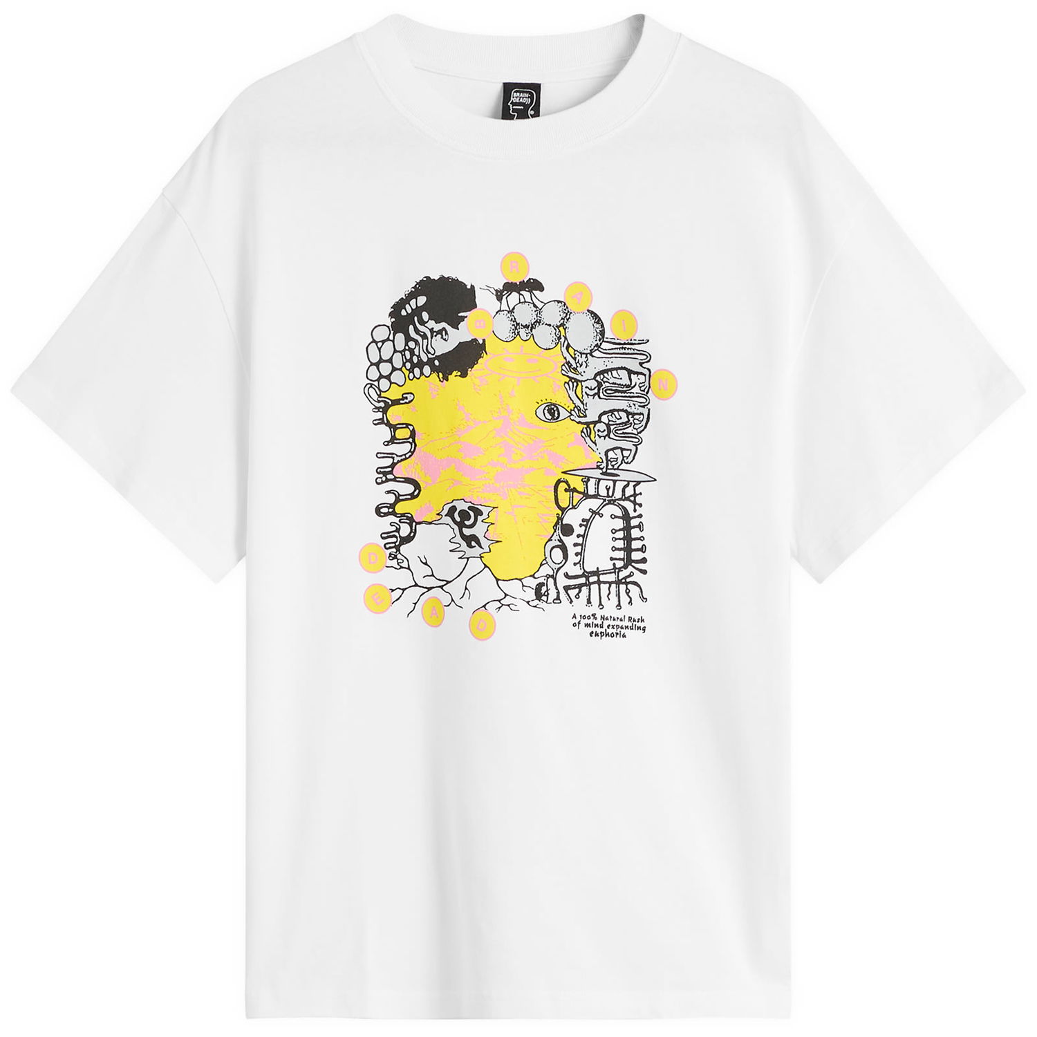 Тениска Brain Dead Brain Dead Euphoria Graphic T-Shirt, Size Large Бяло | BDF25T0O0046-WHT, 1