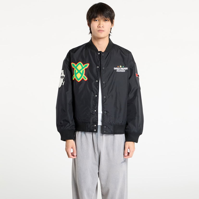 Яке бомбър Converse Converse x Daily Paper Stadium Jacket Черно | 10028532-A01