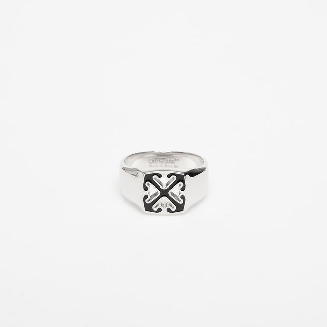 Enamel Arrow Ring Silver/ Black