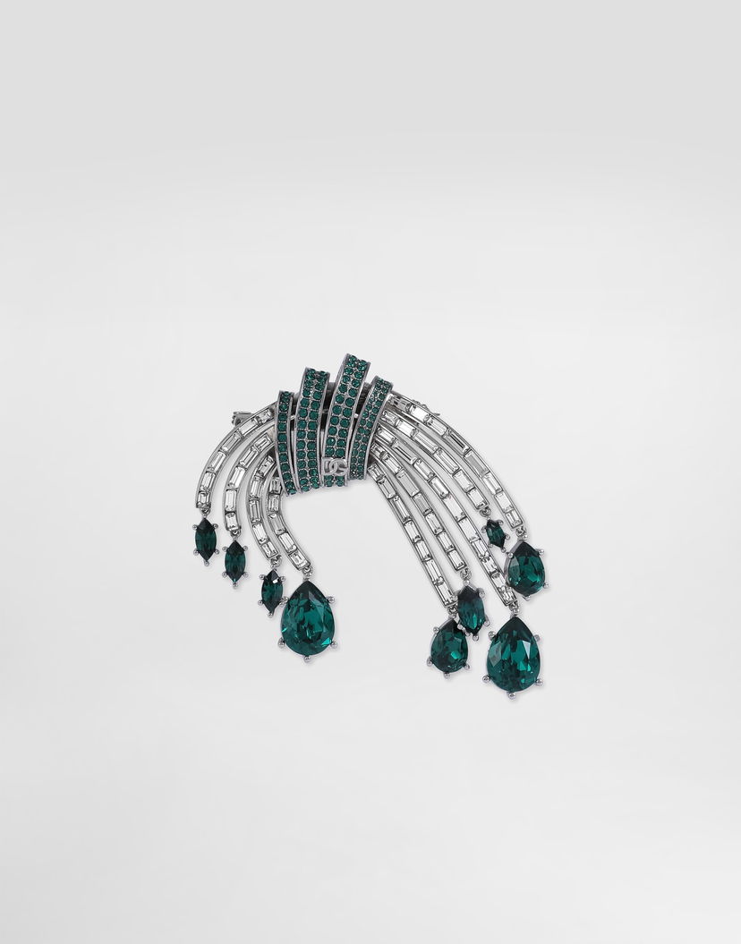 Значка Dolce & Gabbana Dolce & Gabbana Rhinestone Brooch Зелено | WPR7S1W1111V0239