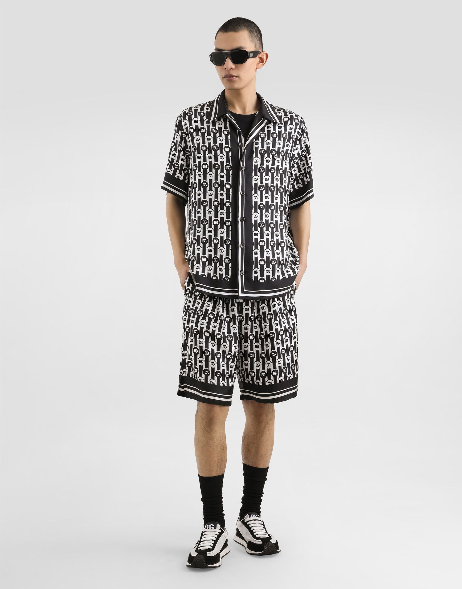 Риза Dolce & Gabbana Dolce & Gabbana Silk Twill Hawaii Print Shirt Черно | G5JH9THI1ZXHA8ZN, 1