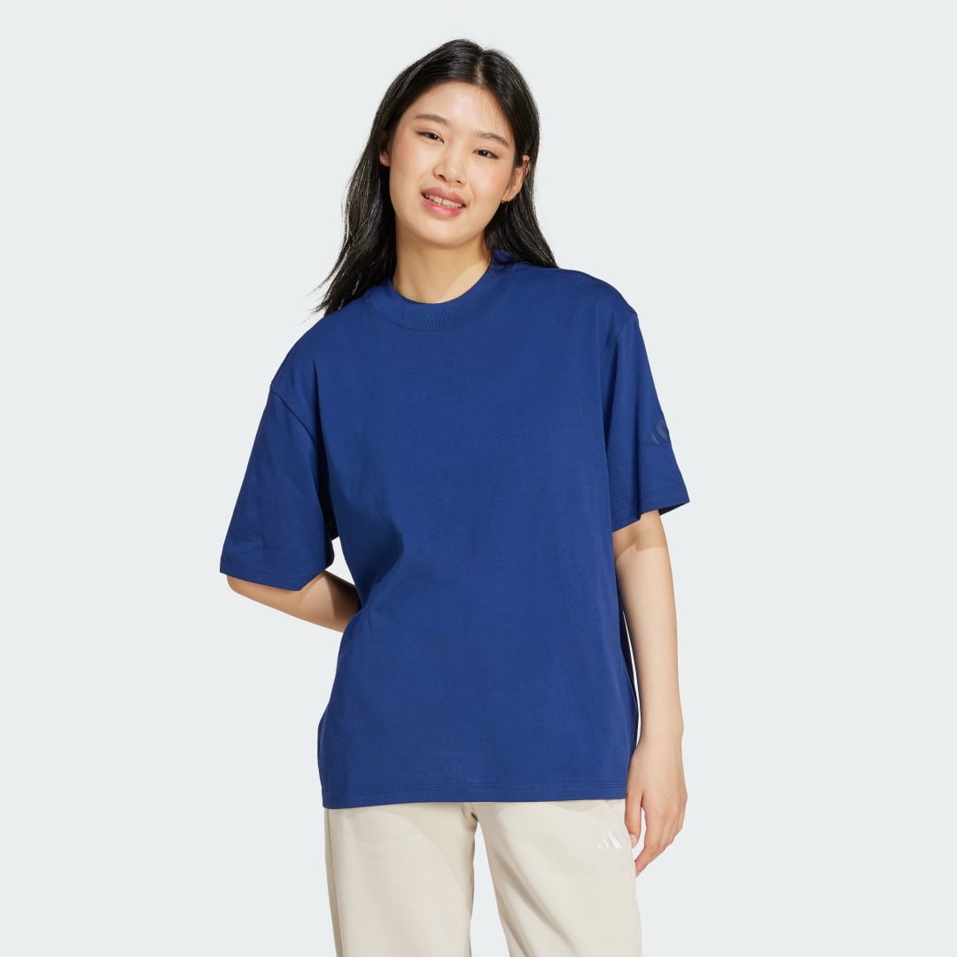 Тениска adidas Performance Boyfriend Logo T-Shirt Синьо | JD9997, 0