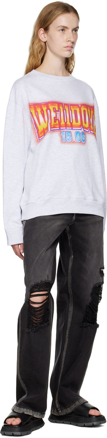 Пуловер We11done We11done Crewneck Sweatshirt with Graphic Print Сиво | WD-TS3-22-765-U-GY, 3