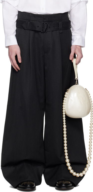 Панталони Simone Rocha Simone Rocha Wide Leg Multi Belt Loop Trousers Черно | 4159 1217, 0