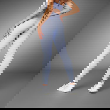 Клинове adidas Performance Hyperglam Full-Length Ribbed Leggings Синьо | JE8820, 2