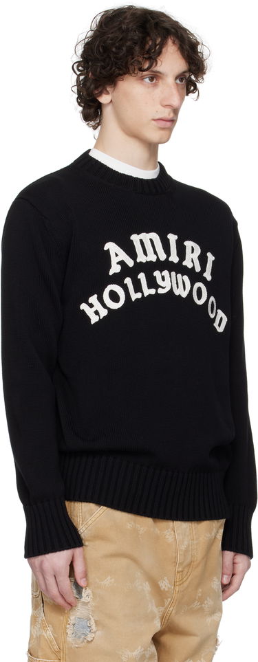 Пуловер AMIRI Amiri Hollywood Crew Sweater Черно | AMKNCW1094, 1